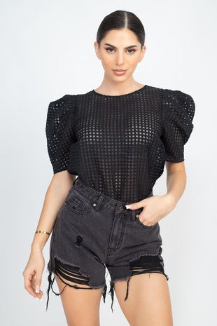 Junior Semi-Sheer woven Top