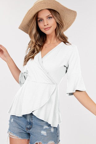 Women Surplice crossover Top