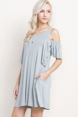 Women Bamboo Fabric Cold Shoulder Tunic