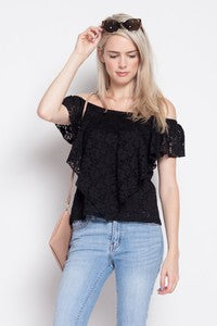 Women Hankerchief Lace Top