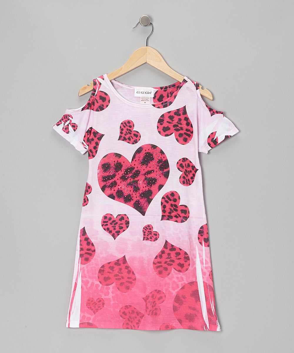 Girls Dress - Hearts/Cheetah  By Glitter Girl