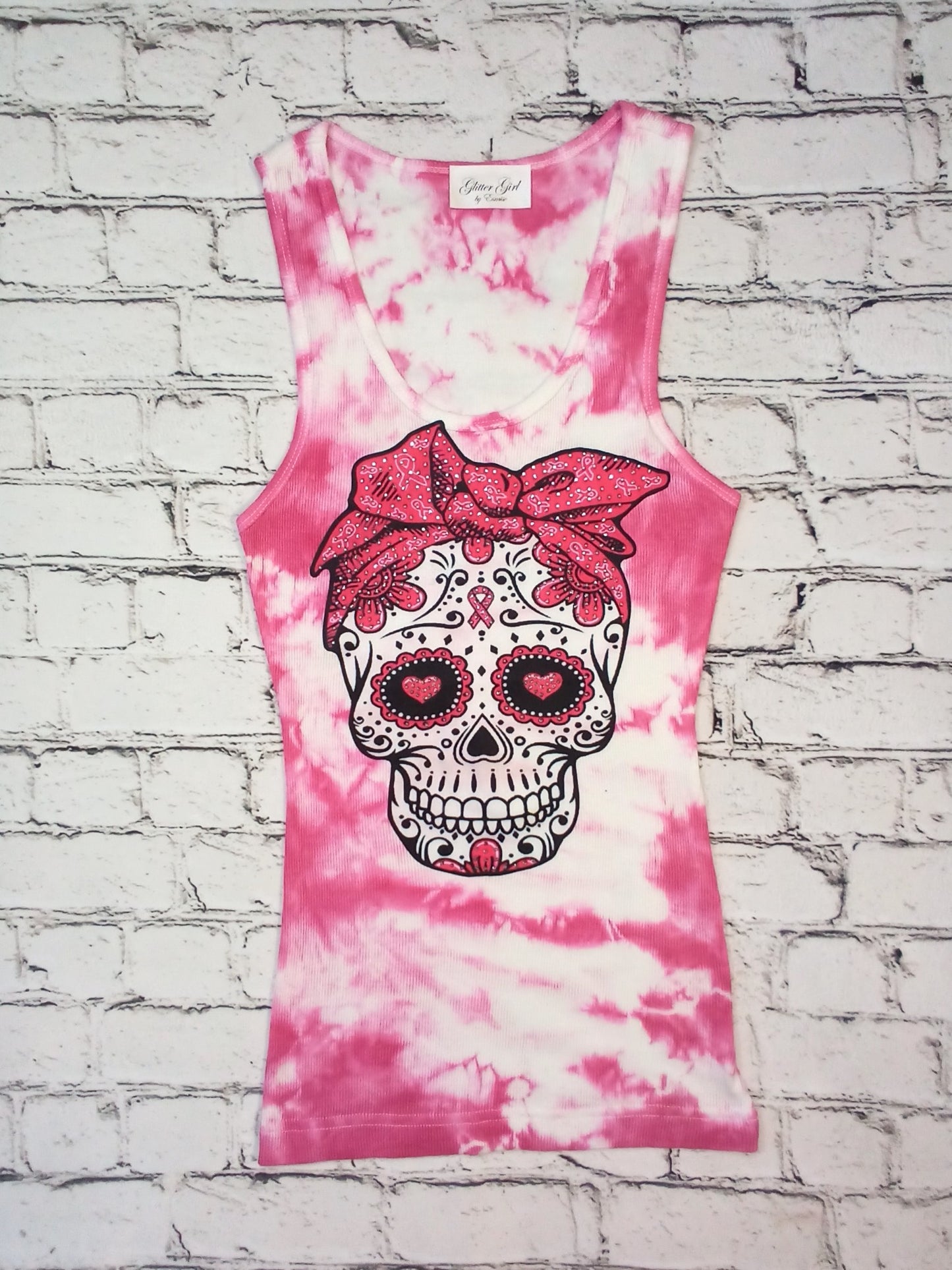 Girls & Junior Sleeveless Tank Sugar Skull By Glitter Girl