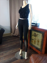 Women Leggings with Sheer Bottom detail