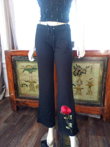 Women Drawstring Pant - Red Flower