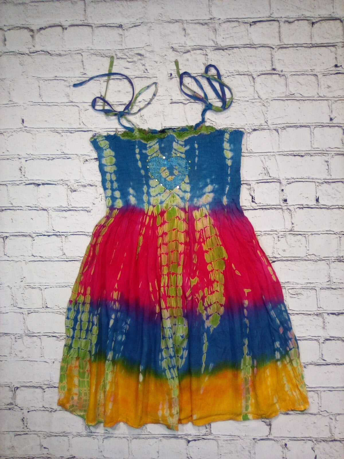 Girls Sleeveless Tunic Dress Tie Dye