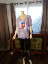 Women Short Sleeve Graphic Top Plus Size