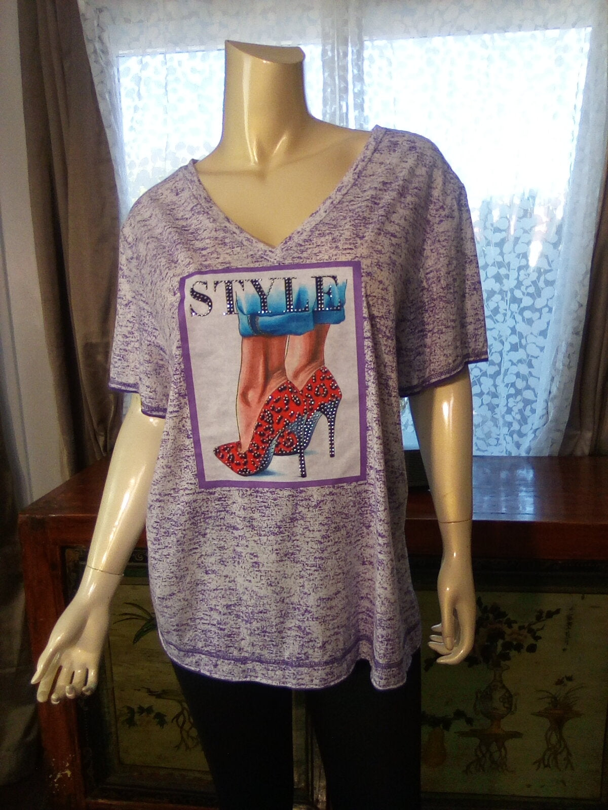 Women Short Sleeve Graphic Top Plus Size