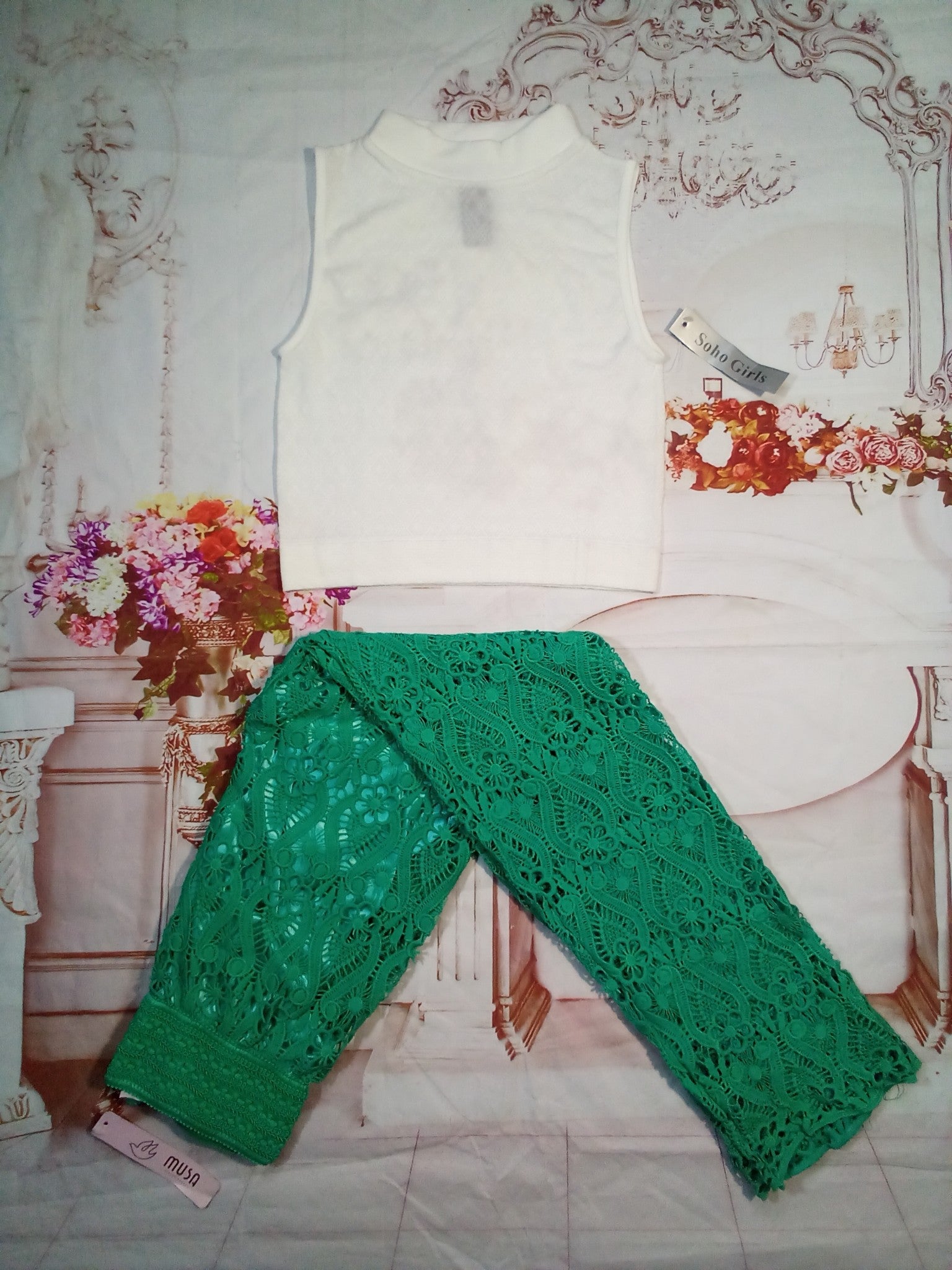 Junior Lace Pant and Knit Top