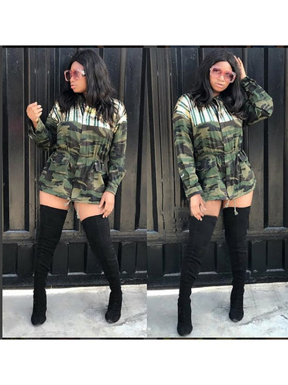 Women Camo Sequin Jacket