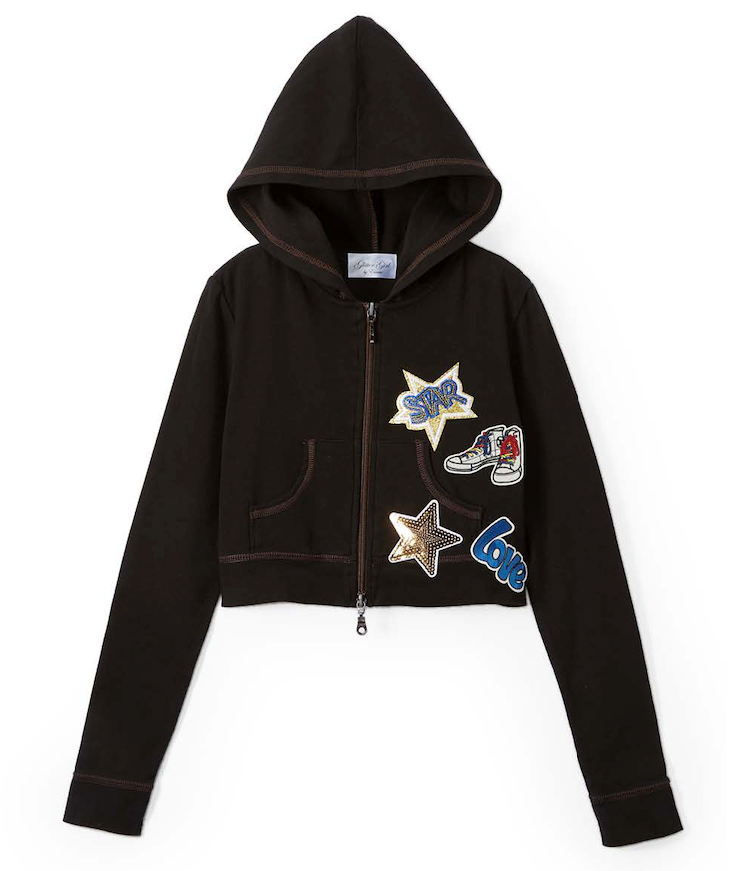 Girls & Junior Long Sleeve Zip Up Hoodie - Appliques By Glitter Girl