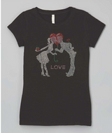 Girls & Junior Short Sleeve T shirt - Kiss/Love By Glitter Girl