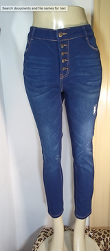Women Jeans Button Front-Push Up/High Rise