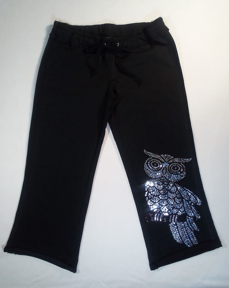 Girls Capri Pant - Sequin Owl
