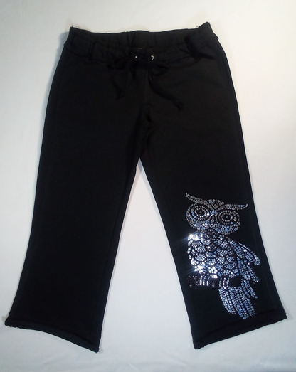 Girls Capri Pant - Sequin Owl