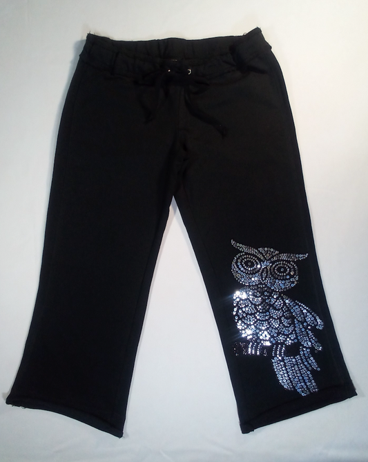 Girls Capri Pant - Sequin Owl