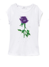 Girls & Junior Short Sleeve T Shirt - Flower By Glitter Girl