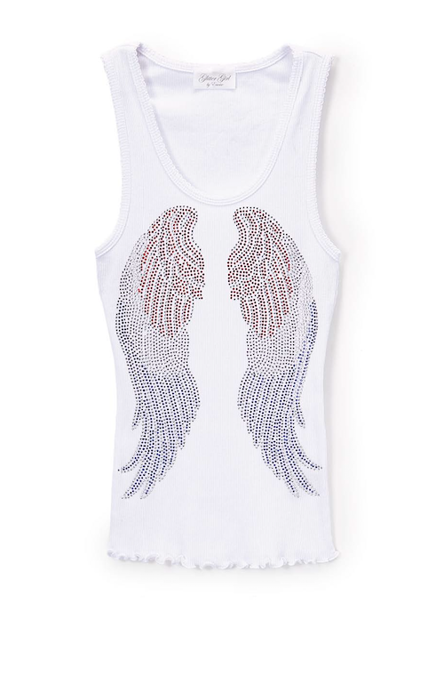 Girls & Junior Sleeveless Tank Top  Americana Wings By Glitter Girl