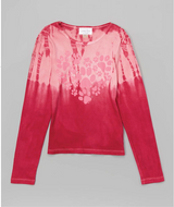 Girls & Junior Long Sleeve Tie Dye T shirt - Paws/Hearts