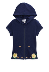 Girls Short Sleeve Top - Zip Up jacket