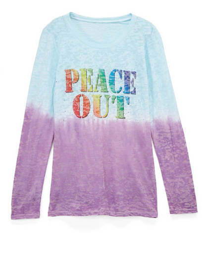 Girls Long Sleeve Top - Peace Out