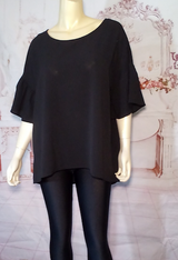 Women Loose Fit Bell Sleeve Blouse