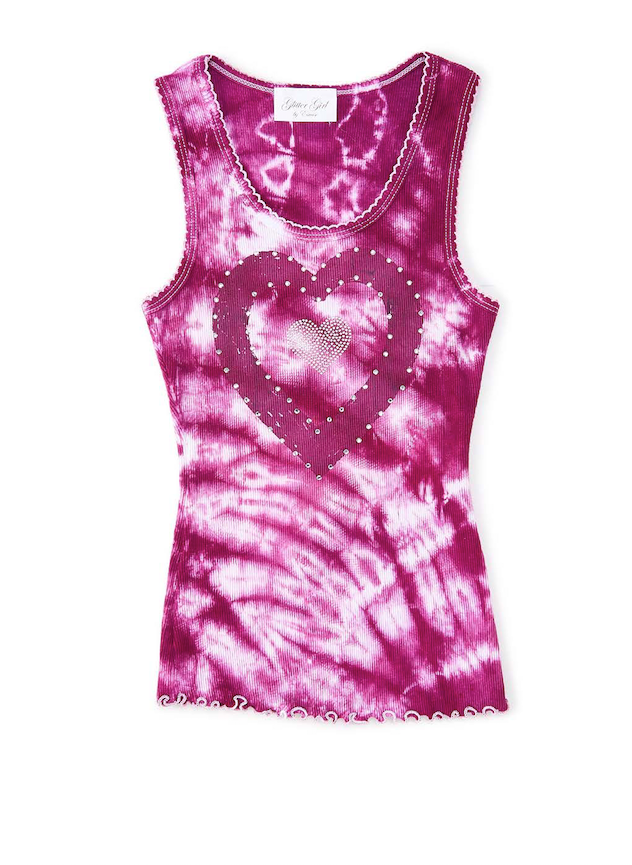 Girls & Junior SleeveLess Tank - Tie Dye - Heart By Glitter Girl