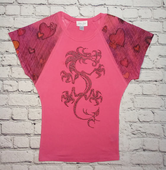 Girls Short Sleeve Top - Dragon