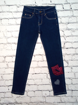 Junior Denim Pant - Lips/Heart