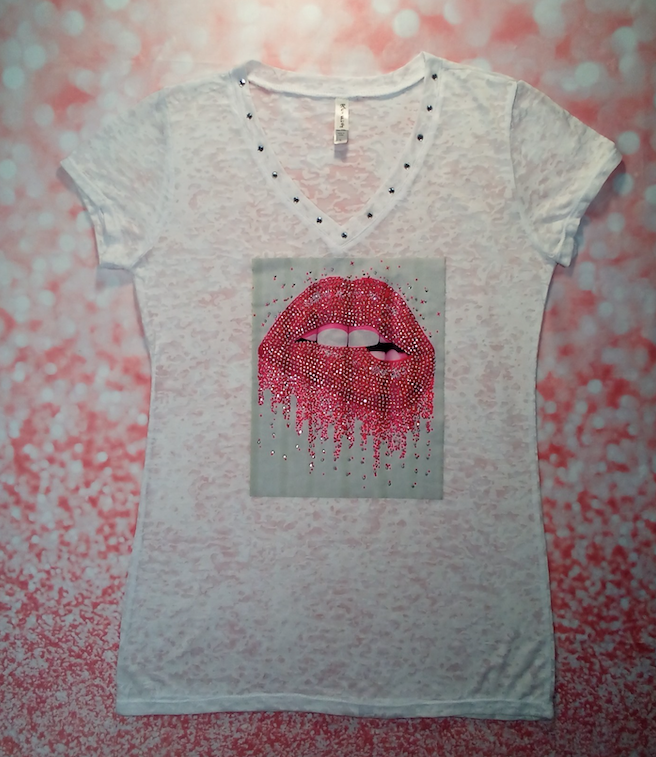 Junior Short Sleeve Top -Lips