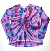 Girls Long Sleeve Top - Spiral Tie Dye