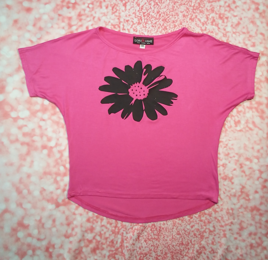 Girls Short Sleeve Top - Flower