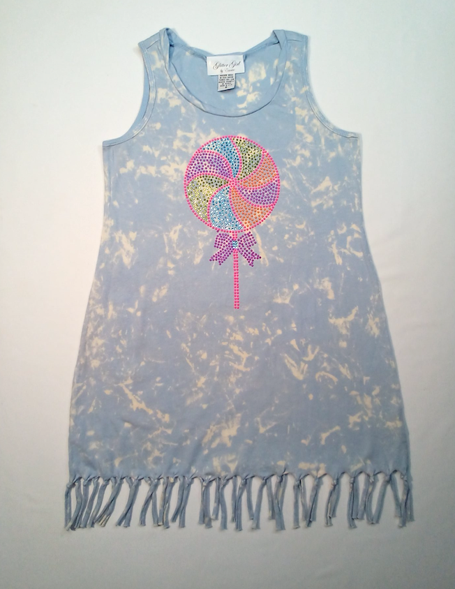 Girls Sleeveless Dress - Fringe - Lillipop