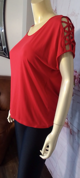 Women Top w/Criss Cross lattice sleeves