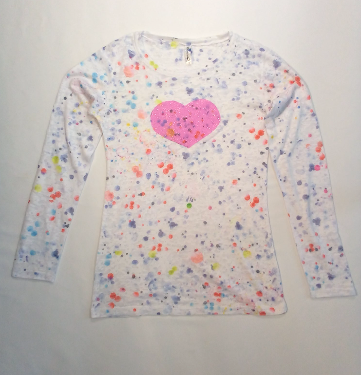Girls Long Sleeve Top -Heart