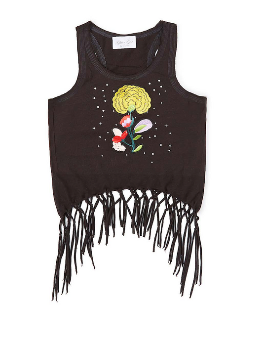 Girls Sleeveless Top - Flower