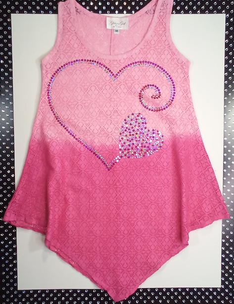 Girls Sleeve Top - Sequin Heart