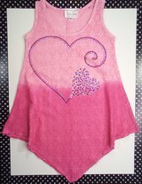 Girls Sleeve Top - Sequin Heart