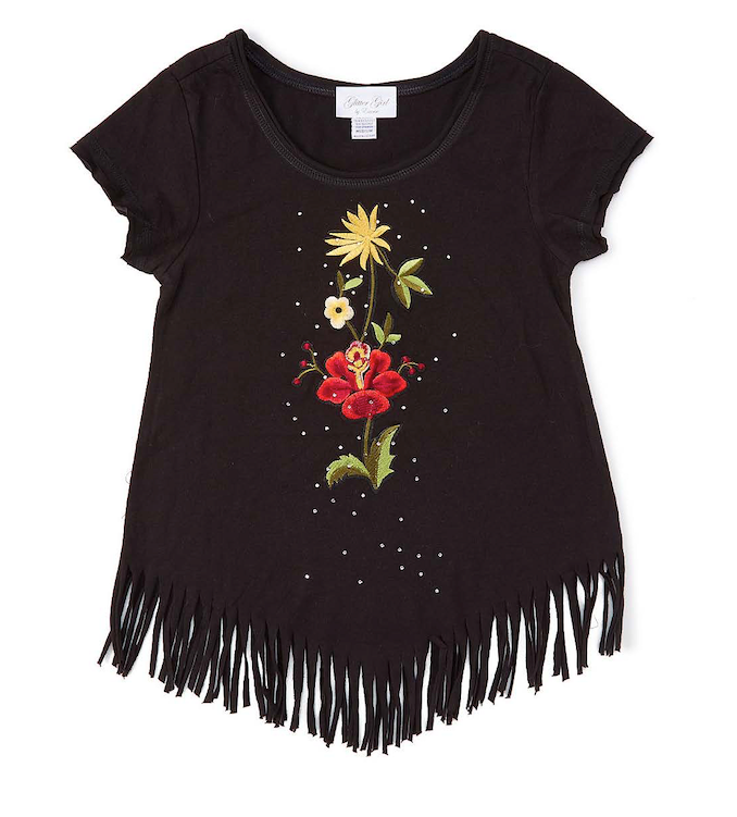 Girls Top Short Sleeve - Flower