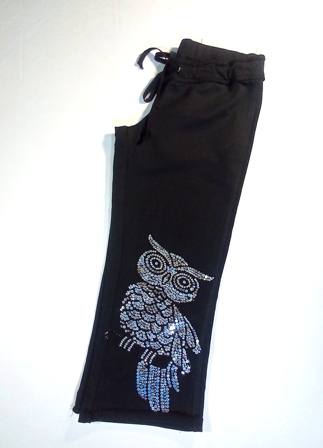 Girls Capri Pant - Sequin Owl