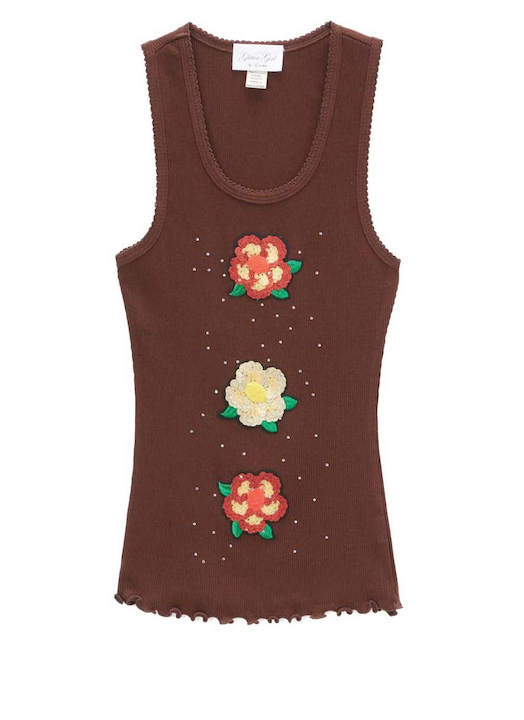 Girls Sleeveless Tank Top - Flowers
