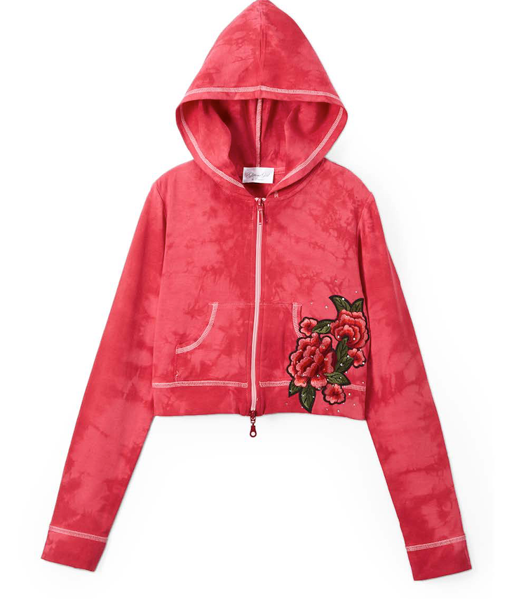 Girls & Junior Long Sleeve Zip Up Jacket - Flowers By Glitter Girl