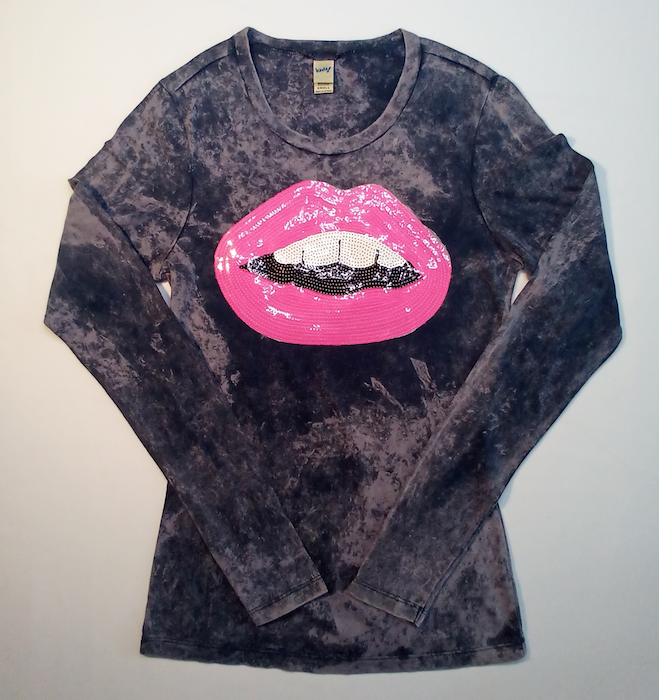 Junior & Tweens Long Sleeve Top - Sequin Lips