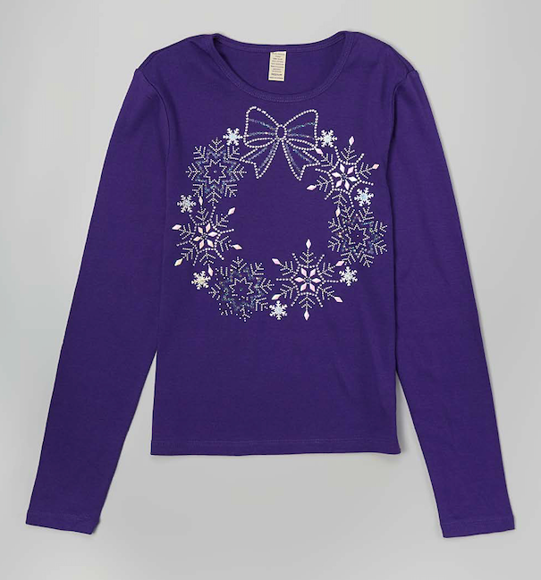 Girls Long Sleeve Top - Christmas reef