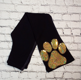 Girls Drawstring Pant Sequin Gold Paw By Glitter Girl
