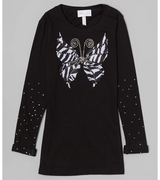 Girls  Long Sleeve T Shirt - Zebra Butterfly