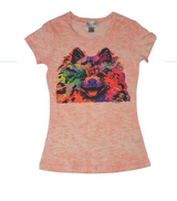 Girls Short Sleeve Top - Mosaic Dog
