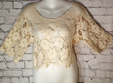 Junior Short Sleeve Top - All Over Lace