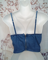 Junior Stunning Denim Jeweled Top By Bling bling U Sparkle Girl