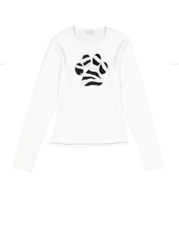 Girls & Junior Long Sleeve T Shirt - Paw