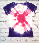 Girls & Junior Short Sleeve T shirt - Bullseye Tie Dye By Glitter Girl